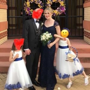 Ralph Lauren navy lace bridesmaid dress, size 6